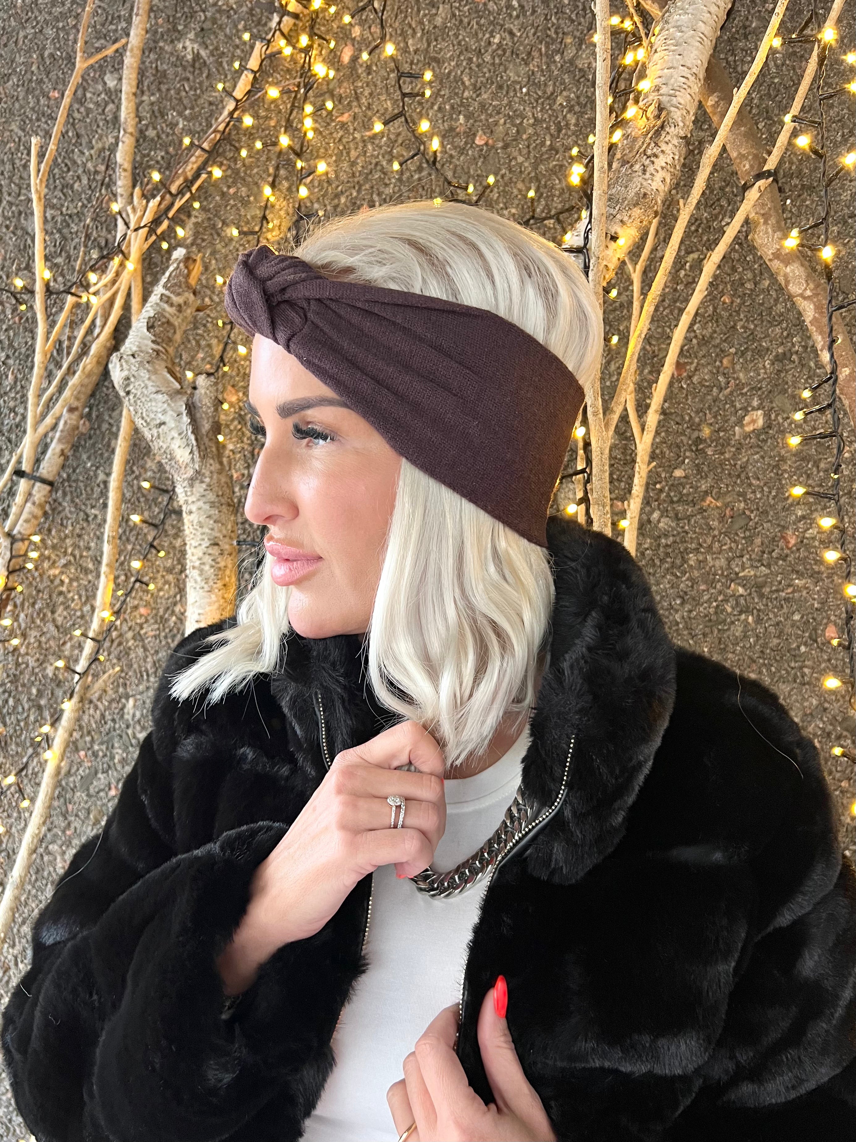 Mia - Simpelt uld pandebånd med knude detalje